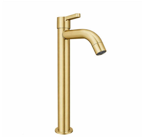 Griferia Alta Arfil Dorado Cepillado  (Agua fria)