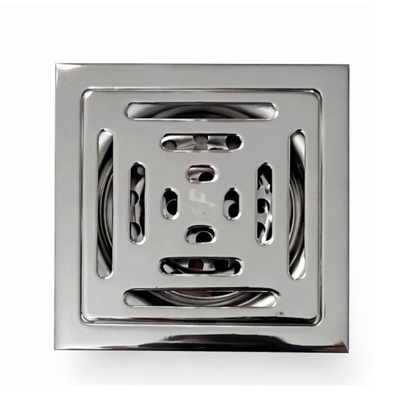 Rejilla Piso vector Antirretorno 10x10cm Niquel Brillante