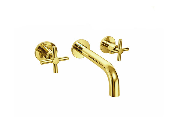 Mezclador Lavamanos Timote pared Dorado