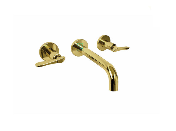 Mezclador Lavamanos pared Wing Dorado