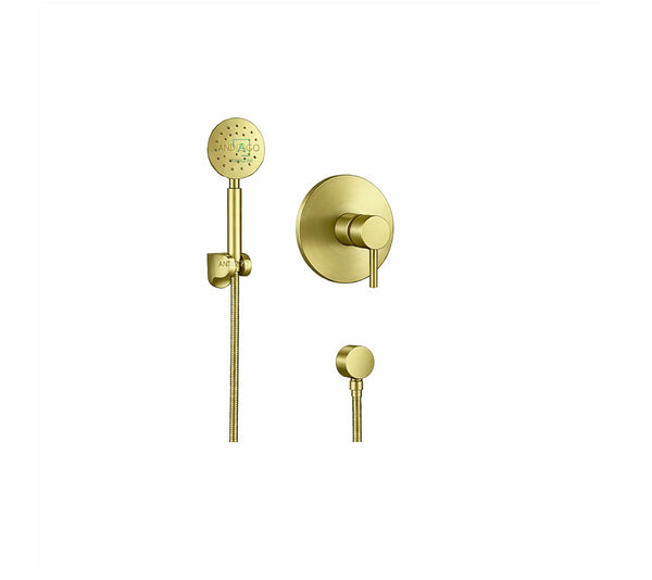 Mezclador Monomando Slim Con Ducha Telefono Oro cepillado