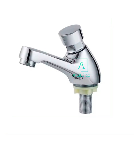 Llave push Lavamanos Niquel Brillante Trafico Pesado