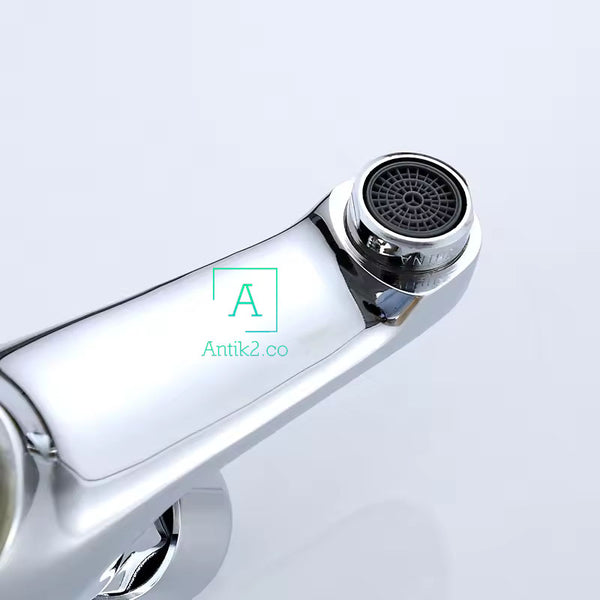 Llave push Lavamanos Niquel Brillante Trafico Pesado