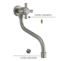 Griferia muro Valencia  Niquel Satín (Agua Fría)