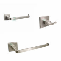 Accesorios Square x 3 piezas Niquel Satín