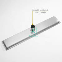Rejilla rectangular 60x10cm Invisible/Revestimiento Acero Inoxidable