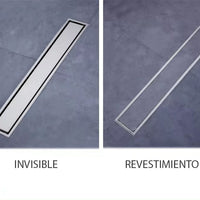 Rejilla rectangular 80x10cm Invisible/Revestimiento Acero Inoxidable