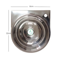 Lavamanos en Acero Inoxidable A Pared 32x30 cm Con Sistema de Grifo De Pedal + Dispensador