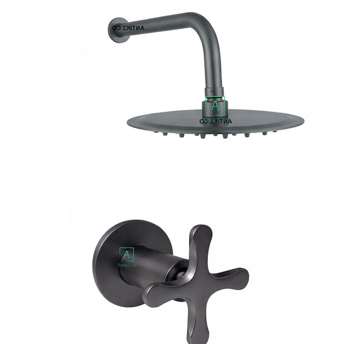 Registro Ducha Trebol  Gun Gray + Ducha 30cm