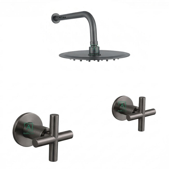 Mezclador Ducha Novo Cruz + Ducha 20cm Gun Gray