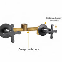 Mezclador Ducha Trebol + Ducha 30cm Gun Gray