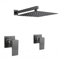 Mezclador Ducha Square + Ducha 20cm Gun Gray