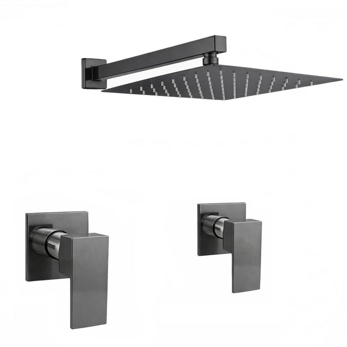 Mezclador Ducha Square + Ducha 20cm Gun Gray
