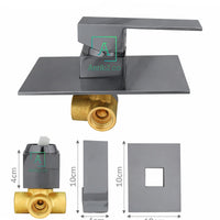 Mezclador Monomando  Square + Ducha 20cm Gun Gray