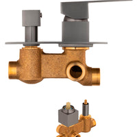 Mezclador Monomando Teleducha Square + Ducha Techo 30cm Gun Gray