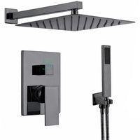 Mezclador Monomando Teleducha Square + Ducha 20cm Gun Gray