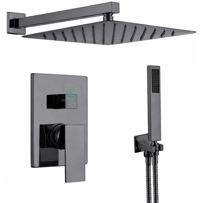 Mezclador Monomando Teleducha Square + Ducha 20cm Gun Gray