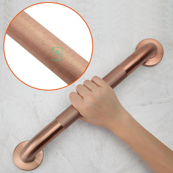 Barra De Seguridad Grafilada Oro Rosa Satin 30cm