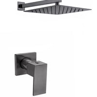 Registro Ducha  Square Gun gray + Ducha 30x30cm