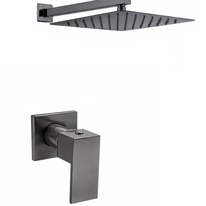 Registro Ducha  Square Gun gray + Ducha 30x30cm