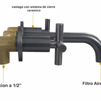 Griferia Mezclador Pared Novo Cruz Gun Gray