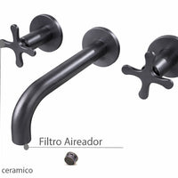 Griferia Mezclador Pared Trebol Gun Gray