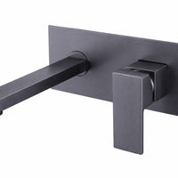 Griferia Mezclador Square Monomando Pared  Gun Gray