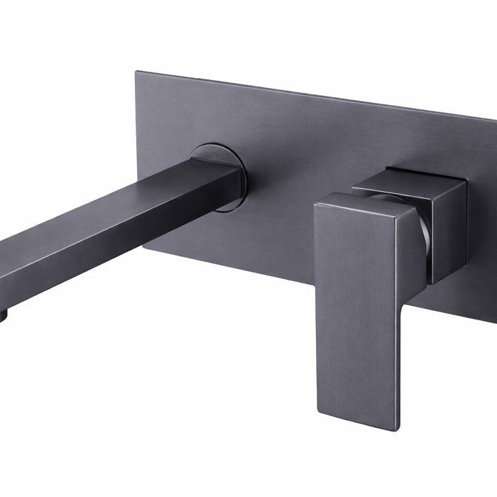 Griferia Mezclador Square Monomando Pared  Gun Gray