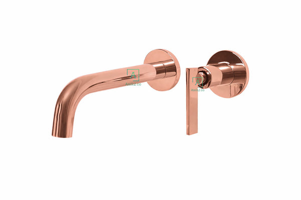 Griferia Pared Slim Pala oro rosa (Agua fria)