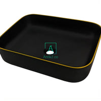 Lavamanos negro rectangular King 50x36cm