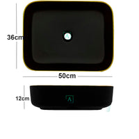 Lavamanos negro rectangular King 50x36cm