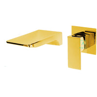 Mezclador  Lavamanos Monomando Pared Dorado