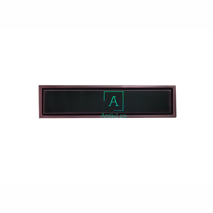 Rejilla piso  rectangular  30cm negro Antiguo con tapa para recubrimiento