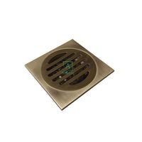 Rejilla piso Franjas 10x10cm con cheque  Antirretorno Bronce Antiguo