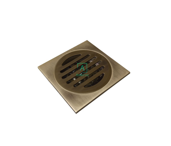 Rejilla piso Franjas 10x10cm con cheque  Antirretorno Bronce Antiguo