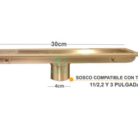 Rejilla Piso Rectangular Dorado Cepillado  30cm x 10cm Acero 304