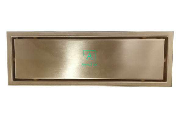 Rejilla Piso Dorado Cepillado  30cm x 10cm Acero 304