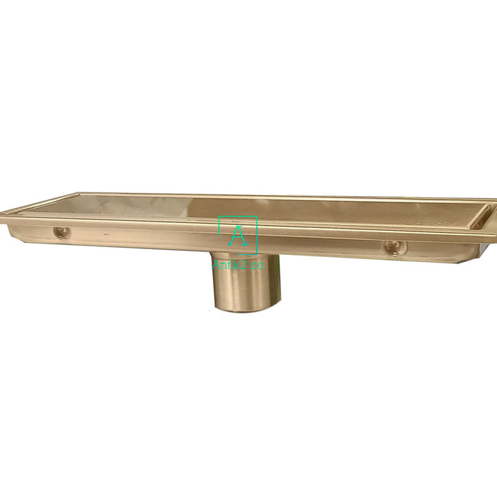 Rejilla Piso Dorado Cepillado  30cm x 10cm Acero 304