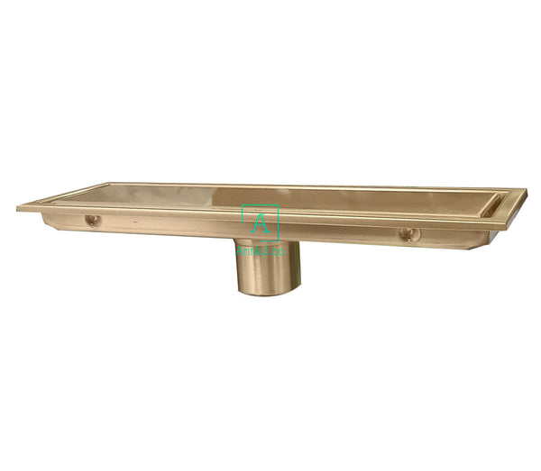 Rejilla Piso Dorado Cepillado  30cm x 10cm Acero 304