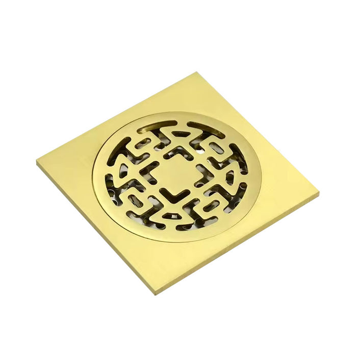 Rejilla Piso Dorada Antirretorno 10x10cm