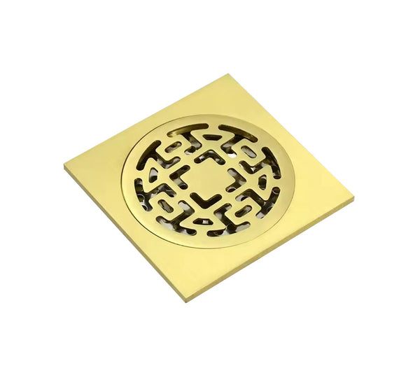 Rejilla Piso Dorada Antirretorno 10x10cm