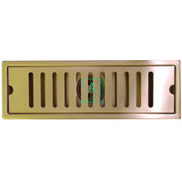 Rejilla Piso Rectangular Dorado Cepillado  30cm x 10cm Acero 304