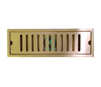 Rejilla Piso Rectangular Dorado cepillado  60cm x 10 Acero 304