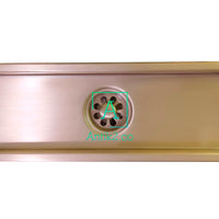 Rejilla Piso Rectangular Dorado Cepillado  30cm x 10cm Acero 304