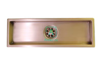 Rejilla Piso Rectangular Dorado cepillado  60cm x 10 Acero 304