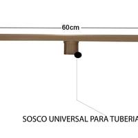 Rejilla Piso Rectangular Dorado cepillado  60cm x 10 Acero 304