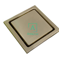 Rejilla Piso Invisible Dorado Cepillado   10x10cm
