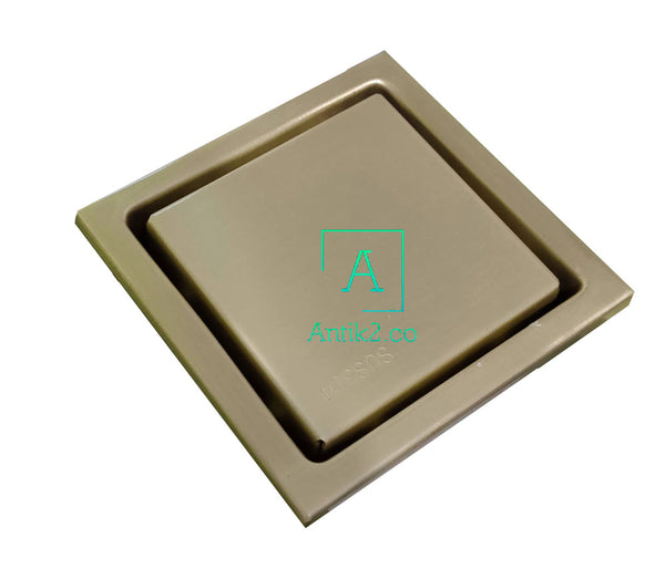 Rejilla Piso Invisible Dorado Cepillado   10x10cm