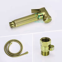 Set Ducha Bidet Dorado Con Soporte Rosca 1/2