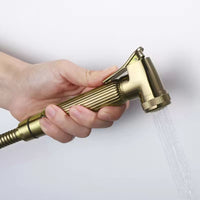 Set Ducha Bidet Dorado Con Soporte Rosca 1/2